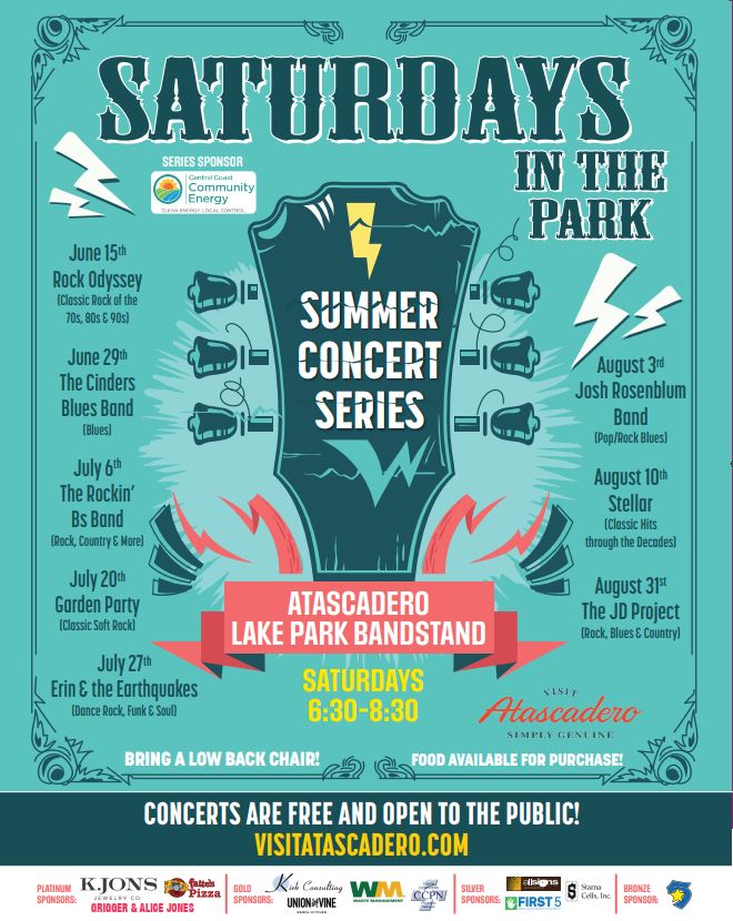 2024 “Saturday in the Park” Summer Concert Series with The Rockin’ Bs